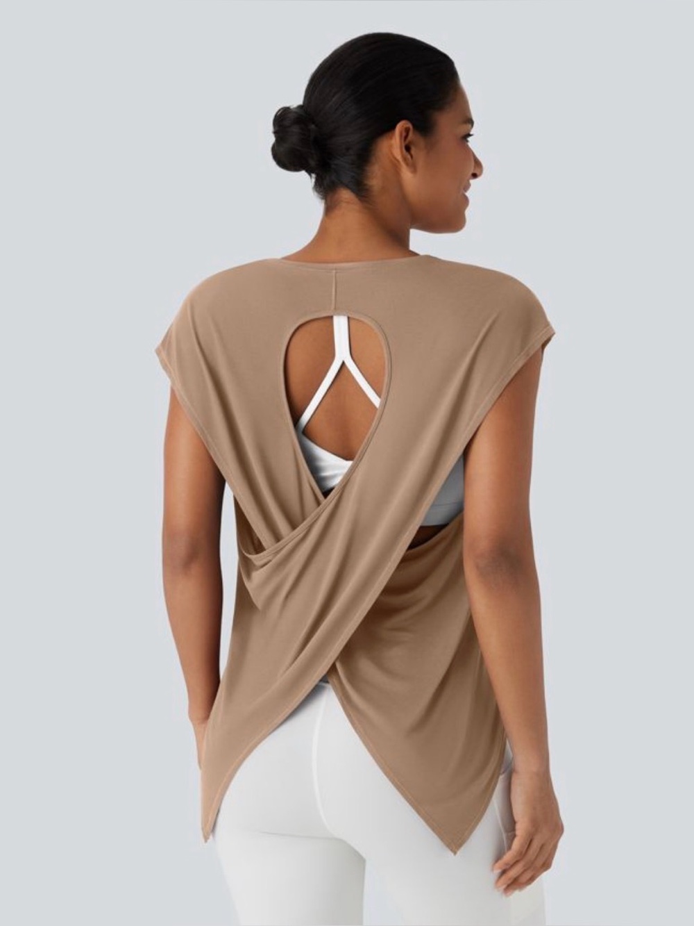 HALARA Crossover Asymmetric High-Low Hem Running Sports Top Size Med